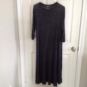 Boutique swing dress- navy blue stripe